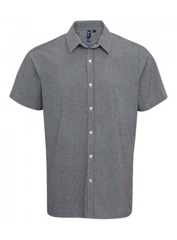 Premier Microcheck (Gingham) short sleeve cotton shirt