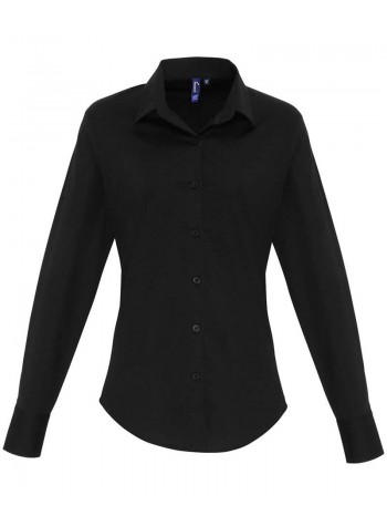 Premier Women's stretch fit cotton poplin long sleeve blouse 2