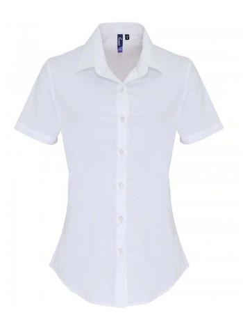 Premier Women's stretch fit cotton poplin short sleeve blouse