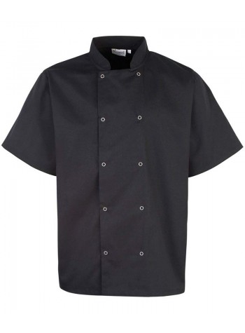 Premier Studded front short sleeve chef's jacket 2