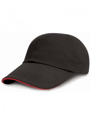 Result Headwear Junior low-profile heavy brushed cotton cap with sandwich peak 2