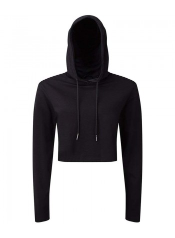 Women's TriDri® cropped hooded long sleeve t-shirt