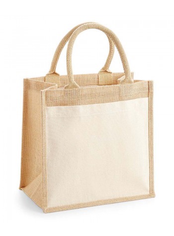 Westford Mill Cotton Pocket Jute Midi Tote 2