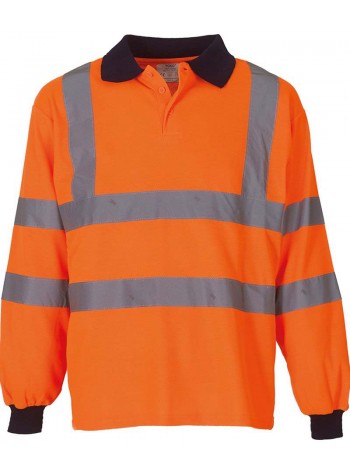 Yoko Hi-vis long sleeve polo (HVJ310) 2