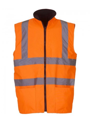 Yoko Hi-vis reversible fleece bodywarmer (HV008F) 2