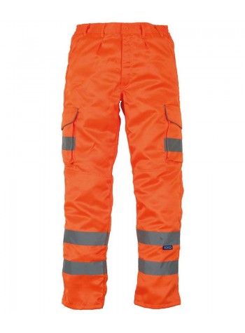 Yoko Hi-vis polycotton cargo trousers with knee pad pockets (HV018T/3M) 2