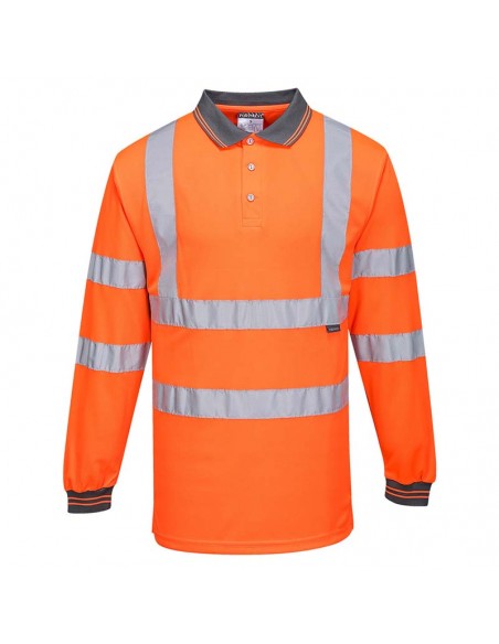 Portwest Hi-Vis Long Sleeved Polo