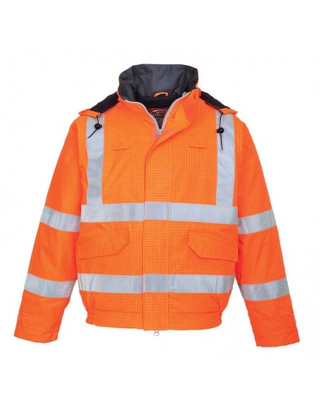 Portwest Bizflame Rain Hi-Vis Antistatic FR Bomber Jacket