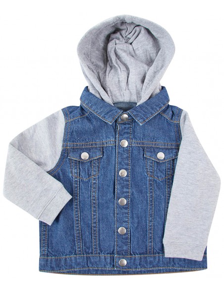 Larkwood Denim jacket with fleece hood and sleeves