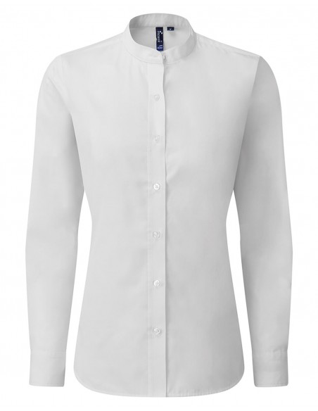 Premier Women's banded collar 'grandad' shirt