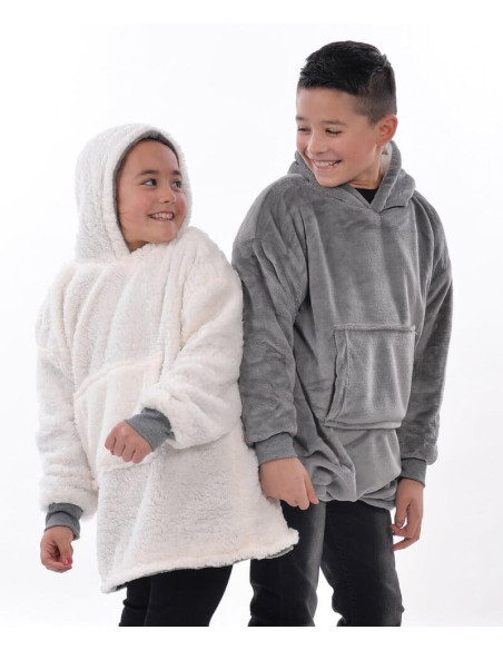The Kids Ribbon Oversized Cosy Reversible Sherpa Hoodie