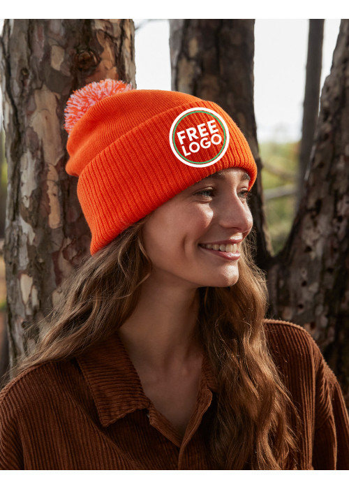 Bundle: 24 x Pom Pom Beanies with FREE Logo