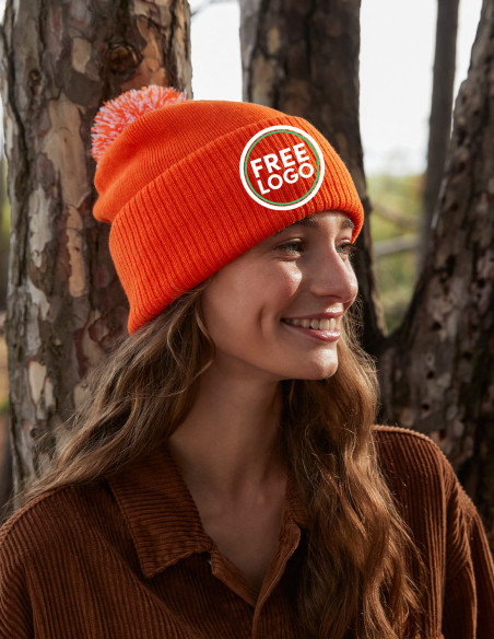 Bundle: 24 x Pom Pom Beanies with FREE Logo