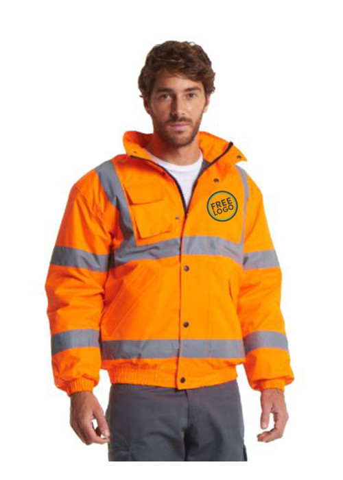 Bundle: 4 x Hi-Vis Bomber Jackets with FREE Logo
