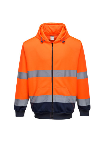 Portwest Hi-Vis Contrast Zipped Hoodie