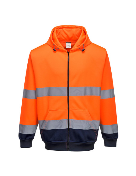 Portwest Hi-Vis Contrast Zipped Hoodie
