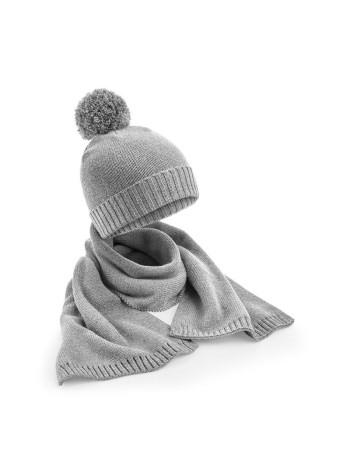 Beechfield Knitted Scarf & Beanie Gift Set 2