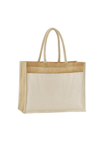 Westford Mill Cotton Pocket Natural Starched Jute Shopper 2
