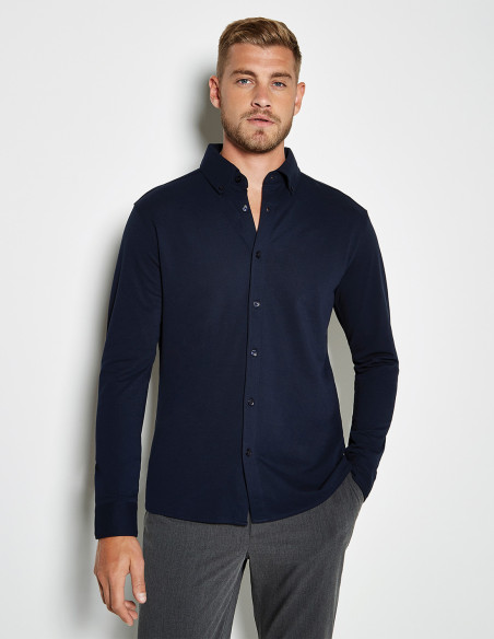 Kustom Kit Long Sleeve Superwash® 60° Piqué Shirt (Tailored Fit)
