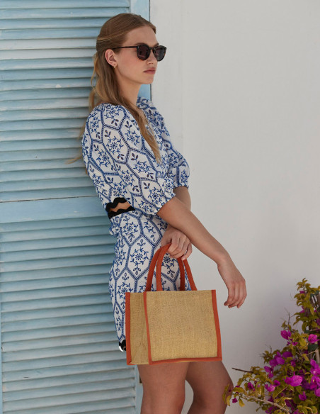 Westford Mill Natural starched jute mini gift bag