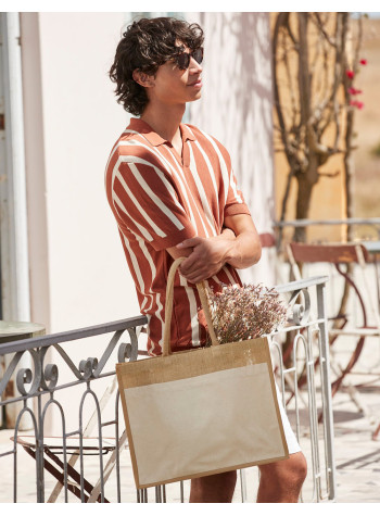 Westford Mill Cotton Pocket Natural Starched Jute Shopper