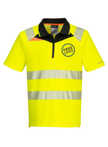 Bundle: 6 x Portwest DX4 Hi-Vis Zip Polo Shirts with Free Logo 2