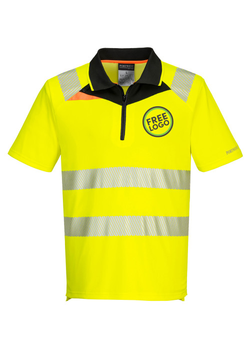 Bundle: 6 x Portwest DX4 Hi-Vis Zip Polo Shirts...