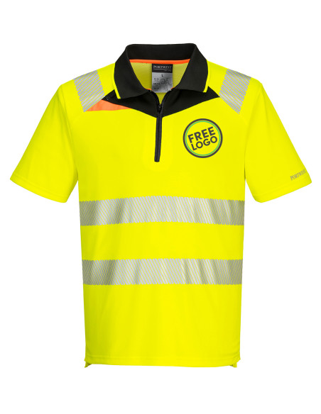 Bundle: 6 x Portwest DX4 Hi-Vis Zip Polo Shirts with Free Logo