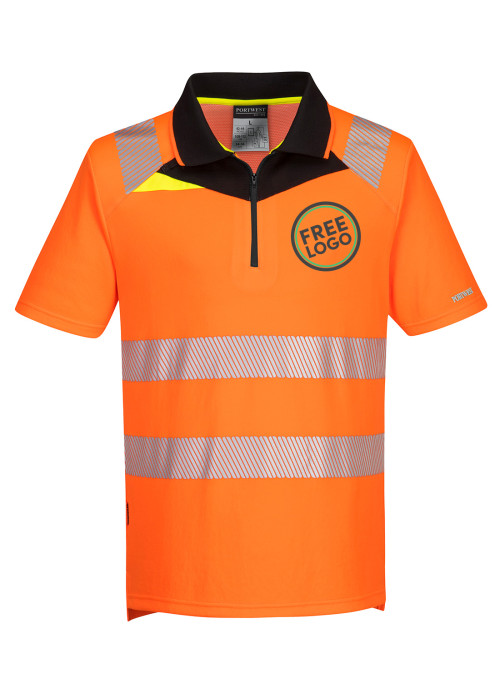 Bundle: 6 x Portwest DX4 Hi-Vis Zip Polo Shirts...