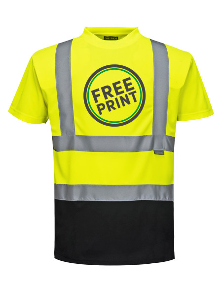 Bundle: 6 x Portwest Two Tone Hi-Vis T-Shirts with Free Logo