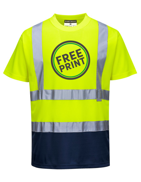Bundle: 6 x Portwest Two Tone Hi-Vis T-Shirts with Free Logo