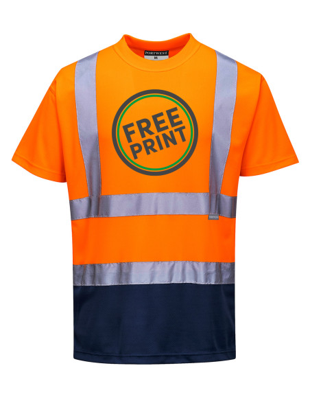 Bundle: 6 x Portwest Two Tone Hi-Vis T-Shirts with Free Logo