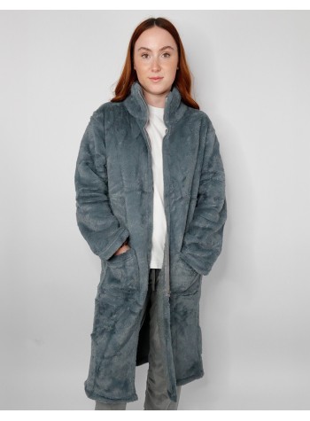 Ribbon Luxury Eskimo Faux Fur Zipped Gown