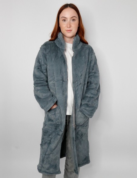 Ribbon Luxury Eskimo Faux Fur Zipped Gown