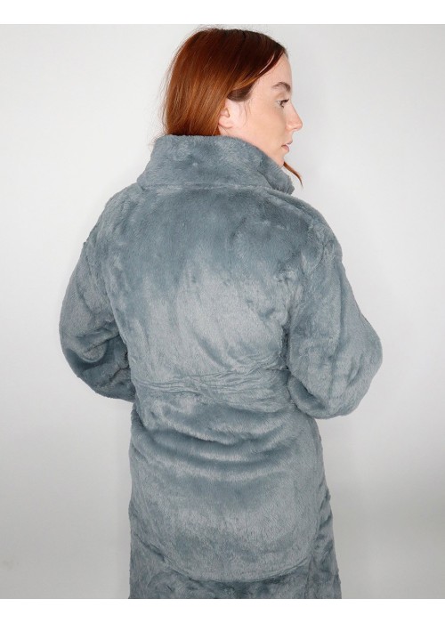 Ribbon Luxury Eskimo Faux Fur Zipped Gown