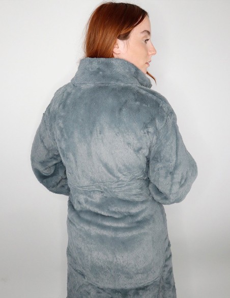 Ribbon Luxury Eskimo Faux Fur Zipped Gown