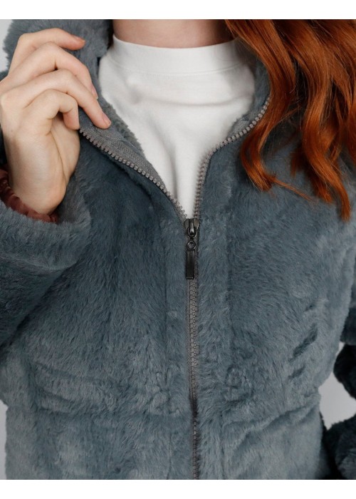 Ribbon Luxury Eskimo Faux Fur Zipped Gown