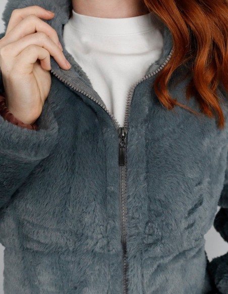 Ribbon Luxury Eskimo Faux Fur Zipped Gown