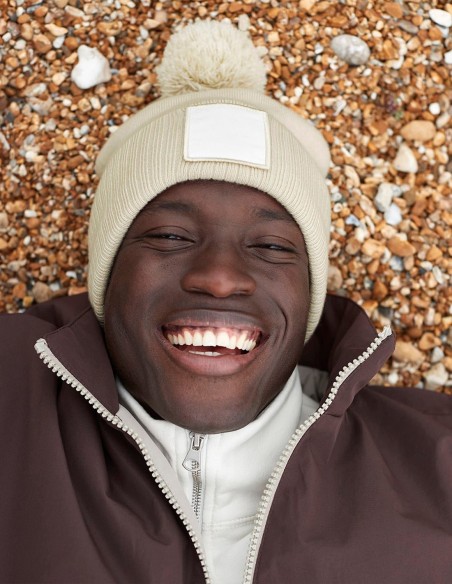 Beechfield Appliqué Patch Pom Beanie