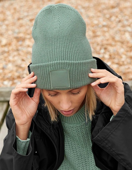 Beechfield Deep-Cuffed Tonal Patch Beanie