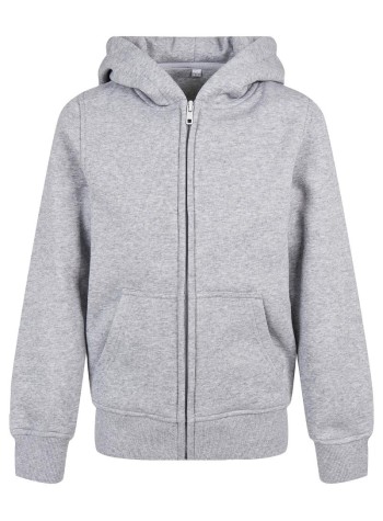 Build Your Brand Organic Kids Basic Zip Hoodie