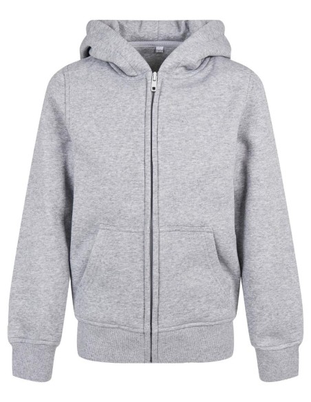 Build Your Brand Organic Kids Basic Zip Hoodie