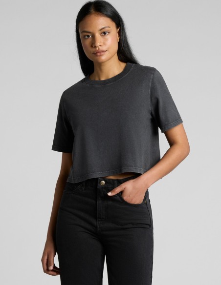 AS Colour Wo's Stone Wash Heavy Crop Tee | Durable Cropped T-Shirt