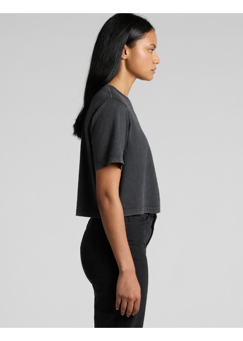 AS Colour Wo's Stone Wash Heavy Crop Tee | Durable Cropped T-Shirt