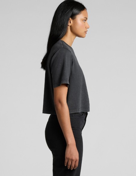 AS Colour Wo's Stone Wash Heavy Crop Tee | Durable Cropped T-Shirt