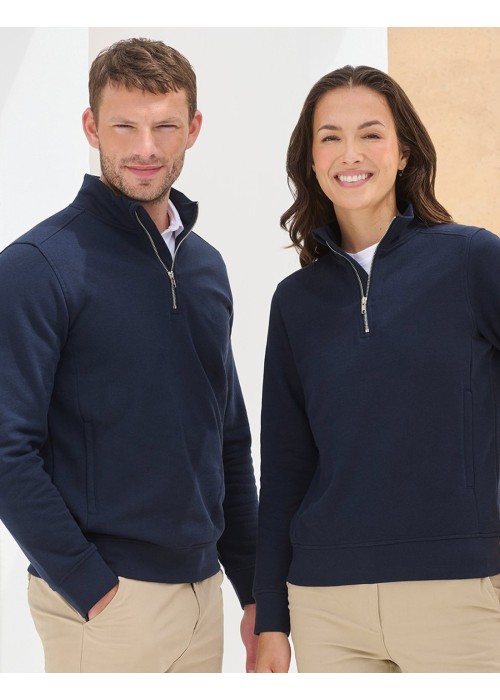 Henbury Unisex Sustainable ¼-Zip Sweatshirt