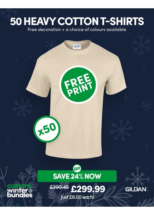 Bundle: 50 Heavy Cotton T-Shirts with Free...