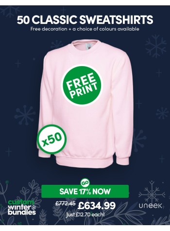 Bundle: 50 Classic Sweatshirts with Free Logo