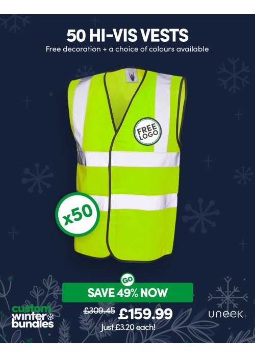 Bundle: 50 Hi-Vis Vests with Free Logo