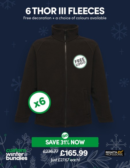 Bundle: 6 Regatta Thor III Fleeces with Free Logo